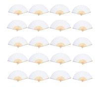 JZK 20x Blanc éventail en Papier Pliant Fan de Poche pour Fête Communion en Voyageant, Faveur de Mariage, du Parti et Bricolage Décoration