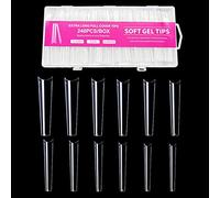 JZK 240x Capsules extension ongles transparents XXXL extra long bouts ongles cercueil No C Curve ongles extensions acrylique, demi-couverture capsules ongles gel ballerine americaine faux ongles