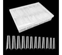 JZK 240x XXL Curve C Transparent demi capsules ongles americaine extra longs bouts ongles de cercueil pour extension acrylique, faux ongles longs pour ongles gel pointe d'extension nail art
