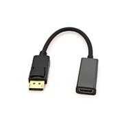 JZK 25CM Câble pour DisplayPort vers HDMI, cordon convertisseur adaptateur unidirectionnel pour DP Display Port mâle vers HDMI femelle avec audio pour Lenovo, pour Dell, pour HP, pour Asus