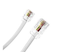 JZK 2M Câble RJ11 vers RJ45, câble Ethernet haut débit, câble raccordement pour modem/routeur DSL/VoIP, câble d'extension réseau plat 6P4C vers 8P8C, pour télécopieur, téléphone fixe, routeur, Blanc