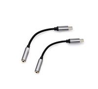 JZK 2PCS 10 CM USB C vers Jack 3,5 mm, AUX vers USB C, Type C vers Prise Casque, Adaptateur pour iPhone 15/Plus/Pro/Pro Max, pour iPad Pro/Air/Mini, pour Samsung Galaxy, pour Pixel, pour Huawei Mate