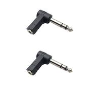 JZK 2X Adaptateur TRS à Angle Droit, Adaptateur Audio 1/8" à 1/4", Connecteur Convertisseur Adaptateur Audio Casque stéréo 3.5 mm Femelle à 6.35 mm mâle 90 ° pour équipement Audio Professionnel