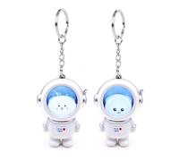JZK 2x Porte-clés astronaute à LED Cartoon cosmonaute porte-clés spationaute mignon pour sac à dos, cadeaux de fête d'anniversaire sur thème espace pour enfants garçons filles, prix de classe