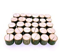 JZK 30 x Réel Porte Nom Bois Mémo Photo Porte Menu Mariage Support Titulaire pour Thème Rustique Mariage Noël Anniversaire Barbecue de Jardin