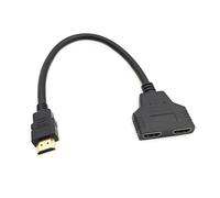 JZK 30CM Câble Adaptateur répartiteur HDMI 1 à 2 Voies, 1 en 2 Sorties, câble d'extension HDMI mâle vers Double Femelle 1080P pour HDTV HD, LED, Moniteur LCD et projecteurs