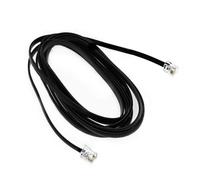 JZK 3M Câble modulaire RJ12, Mâle vers Mâle 6 conducteurs (6P6C) pour ligne téléphonique, Câble plat pour téléphones fixes, télécopieurs, PDV (Noir)