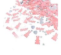 JZK 4 paquets bébé rose confetti de baby shower confetti de baptême de bébé confetti d'anniversaire de bébé, confetti de confiserie de jeux d'enfants, BABY & lapin & coeur & étoile