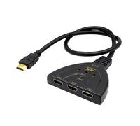 JZK 4K Commutateur HDMI 3 entrées 1 sortie, câble commutation répartiteur HDMI 3 ports, prise en charge UHD/Full HD 1080p/3D, pour PS5/4, pour Xbox, HD-DVD, ordinateur portable