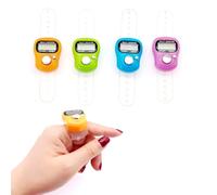 JZK 4X Compteur de Points numérique à clic à écran LCD Compteur de Doigts électronique pour Tricot, Anneau de comptage de Rangs de Crochet, Mini Compteur Manuel à clic en Plastique