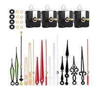 JZK 4X Mouvements d'horloge à Quartz Silencieux à Long Manche et 6 Paires Aiguilles Horloge, mécanisme d'horloge Murale à Quartz sans tic-tac à Balayage alimenté par Piles, trotteuse silencieuse