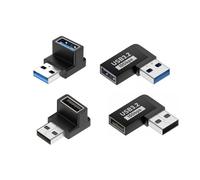 JZK 4X Transmission Haute Vitesse 10 Gbit/s Adaptateur USB coudé 90 degrés USB A 3.2 mâle vers Femelle connecteur d'extension pour téléphones, Ordinateurs Portables, banques d'alimentation