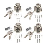 JZK 4x Verrou à cylindre avec même clés, serrures de placard cuisine, de tiroir, serrure à came pour porte armoire de rangement, valise de classement, caisson de bureau metal