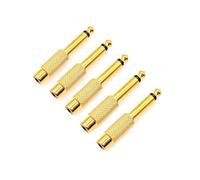 JZK 5 PCS 1/4 Pouce 6.35 mm mâle Mono Adaptateur vers 3.5 mm RCA Femelle Jack Audio AV Prise convertisseur tête pour TV, Casque, Microphone, équipement Audio, plaqué Or