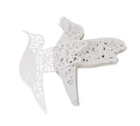 JZK® 50 x Carte Porte Lieu Table nom Marque Place décoration pour Mariage Douche bébé Saint-Communion fête d'anniversaire etc. (Oiseau Blanc sur Verre à vin)