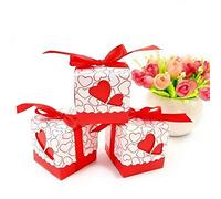 JZK 50x Boîte à Confettis Coeur Rouge, boîte à Riz, Place réservé pour Mariage, Anniversaire, Baptême, Noël, Naissance, Remise des diplômes