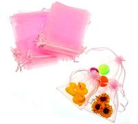 JZK® 50X Pochettes/Sachets en Organza, 12 * 9cm, pour bonbonnières, bonbons, des petits bijoux, pour le mariage, anniversaire, baby shower et diverses occasions (rose)