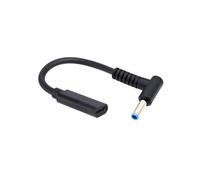 JZK 65 W PD USB-C vers DC 4.5 * 3.0 mm Adaptateur câble pour HP Ordinateur Portable, connecteur Femelle Type C vers Prise Jack mâle coudée DC 4.5 mm x 3.0 mm