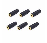 JZK 6PCS Coupleur Femelle à Femelle 3,5 mm, Prise Audio stéréo Double Son 3,5 mm plaquée Or, connecteur de Prise Casque, Adaptateur d'extension de Cordon AUX pour câble stéréo, Haut-Parleur