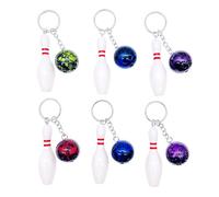 JZK 6x Mini porte-clés quille de bowling, porte-clés boule de bowling, idée de cadeau fan bowling amusante originale décorations cadeaux de soirée bowling, prix du jeu bowling