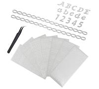JZK 7 Feuilles argent plastique métallisé autocollants chiffres et lettre alphabet et chaîne, avec pince à épiler, autocollants lettres majuscules et minuscules, autocollants décoratifs pour bougies