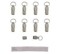 JZK 8 x Porte-adresse étiquette d'identification de chien baril avec nom adresse billet, tube d'identification capsule d'étiquette de chien pour collier, petite étiquette d'identification chat