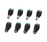 JZK 8X connecteurs adaptateurs d'alimentation CC 5.5mm x 2.1mm, connecteurs à vis mâles et Femelles, adaptateurs Prise et fiche CC pour caméra sécurité CCTV, Ruban LED, routeur (4 Femelles + 4 mâles)