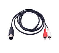 JZK Adaptateur câble audio DIN 5 broches vers 2 RCA, câble connecteur DIN mâle 5 broches vers RCA mâle stéréo pour lecteur CD, magnétoscope, DVD, haut-parleur, système hi-fi et chaîne stéréo