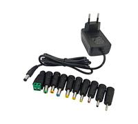 JZK Adaptateur d'alimentation 12V 1 A, Adaptateur d'alimentation AC/DC avec 10 connecteurs DC pour Bande LED, Haut-Parleur, caméra de vidéosurveillance, Radio, Chargeur Remplacement, 12 V 1000mA Max