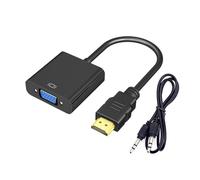 JZK Adaptateur HDMI vers VGA 1080p plaqué Or HDMI mâle vers VGA Femelle pour Ordinateur, Ordinateur Portable, PC, Ordinateur de Bureau, Moniteur, projecteur d'affichage, HDTV, TV Box