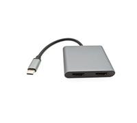 JZK Adaptateur USB C vers Double HDMI - Adaptateur Type C pour Double Moniteur avec Prise en Charge 4K @ 60 Hz pour MacBook Pro Air, Chromebook Pixel, Lenovo Yoya Surface