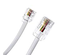 JZK Blanc 1M Câble RJ11 vers RJ45, adaptateur ligne téléphonique vers haut débit, cordon réseau Ethernet, cordon modem ADSL, câble plat 6P4C mâle vers 8P8C mâle pour modem, routeur, ligne fixe