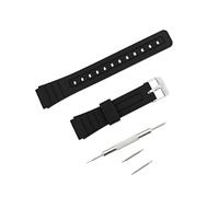 JZK Bracelet de montre de rechange pour Casio F-91W F-84 F-93 F-94 F-98 F-105 F-106W F-108 F-201 W-59 A-158 - En plastique noir - Avec barrette à ressort et outil de retrait de bracelet de montre