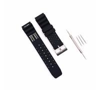 JZK Bracelet montre remplacement silicone noir 22mm pour Seiko Prospex Marinemaster/Samurai, pour Citizen Promaster/Aqualand, bracelet plongée sportif étanche pour homme, avec outil démontage bracelet