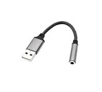 JZK Câble adaptateur audio USB vers jack 3,5 mm, connecteur adaptateur AUX vers USB A vers prise casque, interface audio USB pour PS4, PC, ordinateur portable, Linux, ordinateurs de bureau, micro