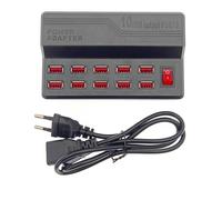 JZK Chargeur USB 5 V 12 A, station d'accueil USB 10 ports 60 W, station de charge multiport, plusieurs adaptateurs d'alimentation USB, chargeur rapide USB
