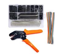 JZK Dupont Pince à Sertir à Cliquet SN-28B Pinces avec Dupont Homme Femme épingle Kit de Connecteurs Broche 2.54mm Embouts Assortis Câble Plat à Douille Outil de Sertissage