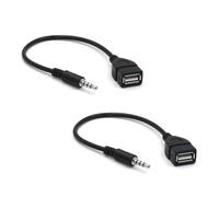JZK ELECTRÓNICA REY Audio Jack 3.5mm Cable to USB 2.0 female, converter connector, black