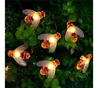 JZK Guirlande lumineuse à 60 LED blanches chaudes de 11 m, lumière solaire étanche pour clôture/arbre, guirlande lumineuse solaire pour décoration de fête, décoration extérieure pour pelouse, terrasse