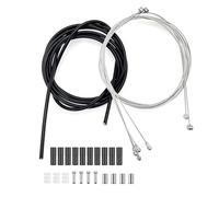JZK Kit gaines universelles pour câbles freins et dérailleurs vélo, câbles intérieurs en acier inoxydable revêtus de PVC pour VTT et vélos route, pièces rechange avec embouts, noir