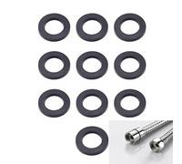 JZK Lot de 10 rondelles noires pour pommeau douche, joints d'étanchéité en caoutchouc pour flexible douche 3/4 pouce, joints de rechange pour raccord pommeau et flexible douche