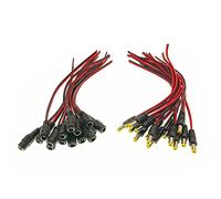 JZK Lot de 15 paires de câbles d'alimentation CC noirs et rouges avec connecteur mâle femelle de 2,1 mm x 5,5 mm, prise jack pour caméra de vidéosurveillance/caméra IP/bande LED