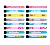 JZK Lot de 16 bracelets d'identification de sécurité pour enfants, réutilisables et imperméables, anti-perte pour enfants, garçons, filles, tout-petits