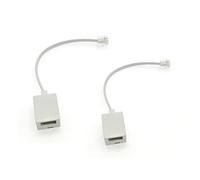 JZK Lot de 2 adaptateurs RJ11 vers BT - Adaptateur de ligne téléphonique - Blanc - Adaptateur RJ11 vers BT - Avec câble ruban