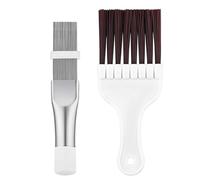 JZK Lot de 2 brosses de Nettoyage pour climatiseur, condensateur, Brosse de Nettoyage de sèche-Linge, Brosse Fouet de Nettoyage de Bobine de réfrigérateur, Peigne à ailettes en Acier Inoxydable AC