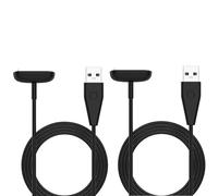 JZK Lot de 2 câbles de charge pour montre intelligente Fitbit Charge 6/Charge 5/Luxe, station de charge USB de 1 m, compatible avec Fitbit Luxe/Charge5/Charge6