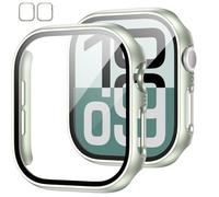 JZK Lot de 2 Coques avec Protecteur d'écran en Verre trempé pour Apple Watch Series 6/5/4/SE de 44 mm, Protection complète en Polycarbonate Rigide, Coque de Protection Ultra Fine HD pour iWatch de 44