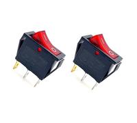 JZK Lot de 2 interrupteurs marche/arrêt rouge 15 A 250 V 20 A 125 V AC 3 ports SPST 3 broches ON/OFF alimentation rectangulaire KCD