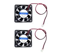 JZK Lot de 2 mini ventilateurs 60 x 60 x 15 mm 2 broches DC 12 V avec câble 6015 - Petit ventilateur silencieux - 60 mm - 6 cm - Mini ventilateur DC sans balais - Pour imprimante 3D - Avec câble
