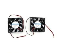 JZK Lot de 2 mini ventilateurs 60 x 60 x 15 mm 2 broches DC 24 V avec câbles 6015 - Petit ventilateur silencieux - 60 mm - 6 cm - 24 V CC - Sans balais - Pour boîtier PC - Avec câble et prise